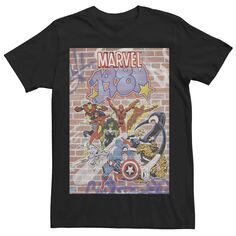 Мужская эксклюзивная футболка с граффити и плакатом с граффити 1980 года D23 Marvel