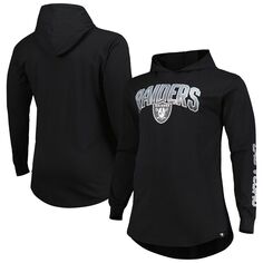 Мужской черный пуловер с капюшоном с логотипом Las Vegas Raiders Big &amp; Tall Front Runner Fanatics