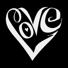 Script Love Heart — мужская футболка с длинным рукавом Word Art LA Pop Art