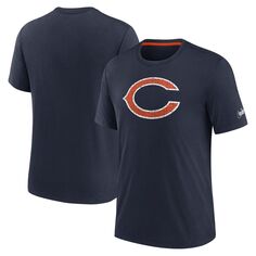 Мужская темно-синяя футболка с логотипом Chicago Bears Rewind Playback Tri-Blend Nike