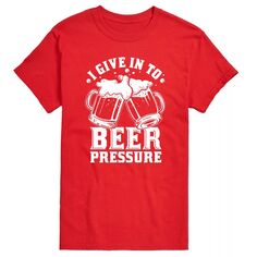 Футболка с графическим изображением Big &amp; Tall Beer Pressure License, красный