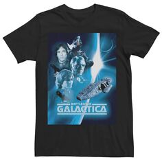 Мужская классическая футболка с плакатом Battlestar Galactica синего оттенка Licensed Character