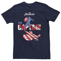 Мужская футболка с флагом Мстителей и Капитана Америки Marvel