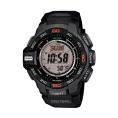 Мужские часы PRO TREK с цифровым хронографом и солнечными батарейками Casio, серый