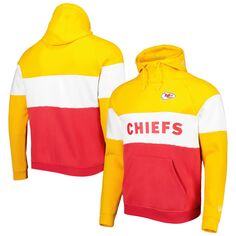 Мужской красный/золотой пуловер с капюшоном Kansas City Chiefs Colorblock Current New Era