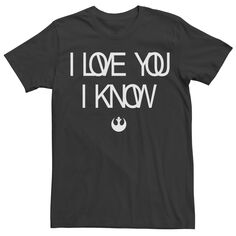 Мужская футболка с надписью «Звездные войны, я люблю тебя, я знаю повстанцев» Licensed Character