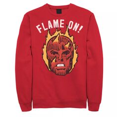 Мужской свитшот с портретом «Фантастическая четверка: пламя человеческого факела» Marvel
