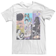 Мужская футболка с рисунком триптих «Звездные войны» Star Wars, белый