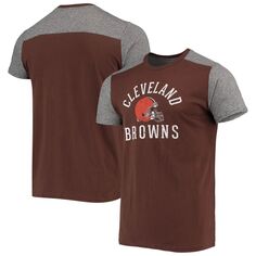 Мужская коричневая/серая футболка с нитками Cleveland Browns Field Goal Slub Majestic