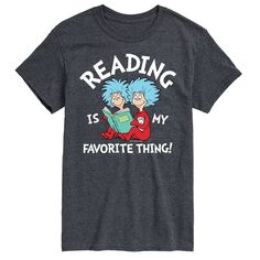Big &amp; Tall Dr. Seuss Reading — моя любимая футболка с рисунком License, серый