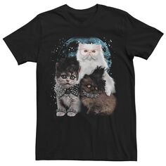 Мужская металлическая футболка с плакатом «Кошки в космосе» Fifth Sun