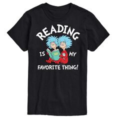Big &amp; Tall Dr. Seuss Reading — моя любимая футболка с рисунком License, черный
