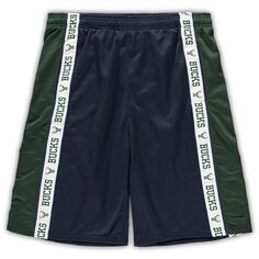 Мужские фирменные шорты темно-синего/зеленого цвета с сетчатой лентой Milwaukee Bucks Big &amp; Tall Fanatics