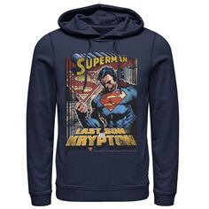 Мужская толстовка с капюшоном и текстовым плакатом Superman Last Son Of Krypton, Blue DC Comics, синий