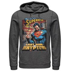 Мужская толстовка с капюшоном и текстовым плакатом «Супермен: Последний сын Криптона» DC Comics