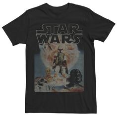 Мужская футболка с рисунком коллажа Star Wars