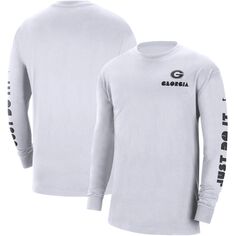 Мужская белая футболка с длинным рукавом Georgia Bulldogs Heritage Max 90 Nike