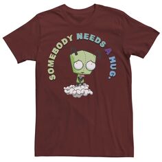 Мужская футболка Invader Zim Gir с графическим рисунком Some Needs A Hug Sad Portrait Nickelodeon