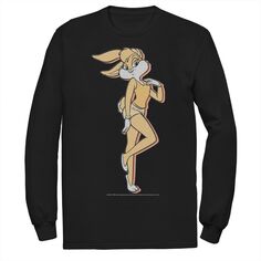 Мужская футболка с длинными рукавами и простым портретом Looney Tunes Lola Bunny Licensed Character