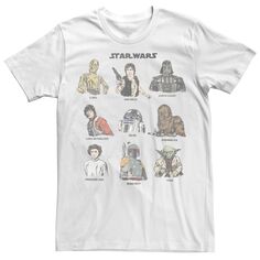 Мужская классическая футболка с рисунком персонажей Star Wars