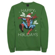 Мужская шапка Санты Happy Holidays с изображением Человека-паука, винтажная флисовая шапка Marvel