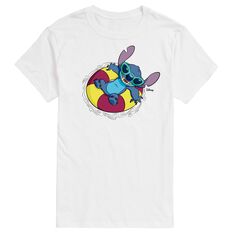 Футболка с графическим рисунком &apos;s Lilo &amp; Stitch Big &amp; Tall Tube Stitch Disney, белый