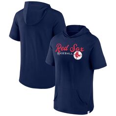 Мужской фирменный темно-синий пуловер с капюшоном Boston Red Sox Offensive Strategy с короткими рукавами Fanatics