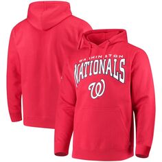 Мужской красный пуловер с капюшоном Washington Nationals Team Stitches