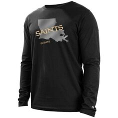 Мужская черная футболка New Orleans Saints State с длинным рукавом New Era