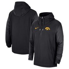 Мужская черная куртка Iowa Hawkeyes 2023 Coach с капюшоном и молнией до половины Nike