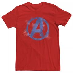 Мужская футболка с изображением символа Мстителя, окрашенная распылением, с рисунком «Мстители: Финал» Marvel, красный