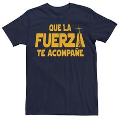 Мужская желтая футболка с надписью Star Wars Que La Fuerza Te Acompane, Синяя Licensed Character, синий