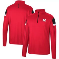 Мужская ветровка с молнией в четверть цвета Scarlet Nebraska Huskers Golf Match Colosseum