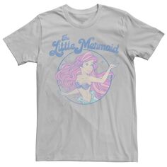 Мужская футболка Disney The Little Mermaid Ariel с рваным круглым портретом Licensed Character