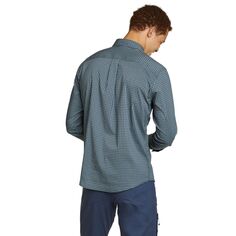 Мужская рубашка на пуговицах с длинным рукавом Voyager, Синяя Eddie Bauer, синий