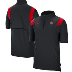 Мужская черная куртка Ohio State Buckeyes 2021 Coaches с коротким рукавом и молнией четверть Nike