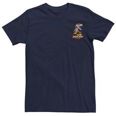 Мужская футболка с карманом и логотипом «Парк Юрского периода Raptor Hold», Синяя Jurassic Park, синий
