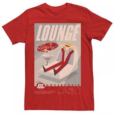 Мужская роскошная футболка с плакатом Wall-E Lounge в кресле на воздушной подушке Disney / Pixar