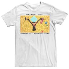 Мужская футболка с плакатом Daffy Duck Million Dollars Licensed Character