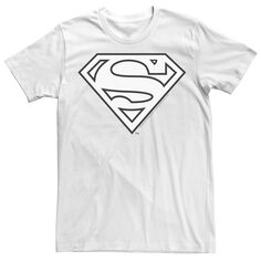 Мужская черно-белая футболка с графическим логотипом DC Comics Superman Licensed Character