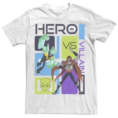 Мужская футболка с графическим рисунком Ben 10 Hero VS Villain Licensed Character, белый
