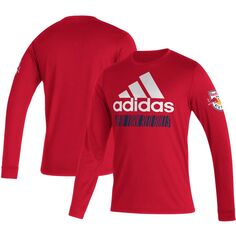 Мужская красная футболка с длинным рукавом New York Red Bulls AEROREADY adidas