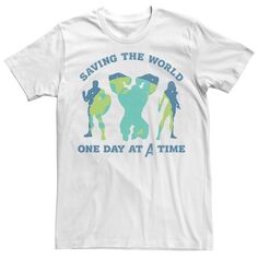 Мужская футболка с наполнением «Мстители, спасающие мир», посвященная Дню Земли Marvel