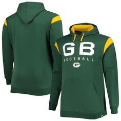 Мужской фирменный зеленый пуловер с капюшоном Green Bay Packers Big &amp; Tall Call the Shots Fanatics