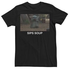 Мужская футболка The Mandalorian The Child Sips Soup Soup Star Wars