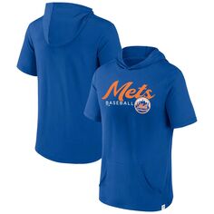 Мужской пуловер с капюшоном с короткими рукавами и фирменным логотипом Royal New York Mets Offensive Strategy Fanatics