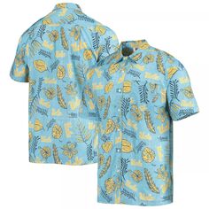 Мужская голубая рубашка на пуговицах Wes &amp; Willy UCLA Bruins Vintage с цветочным принтом