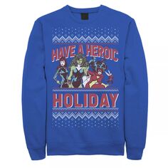 Мужской флисовый пуловер с графическим рисунком «Героический праздник» и «Уродливое Рождество» Marvel