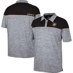 Мужская рубашка-поло цвета меланжевого серого/черного цвета Army Black Knights Birdie Colosseum