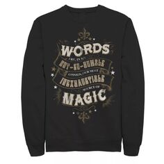 Мужской флисовый пуловер Words is Magic Harry Potter, черный